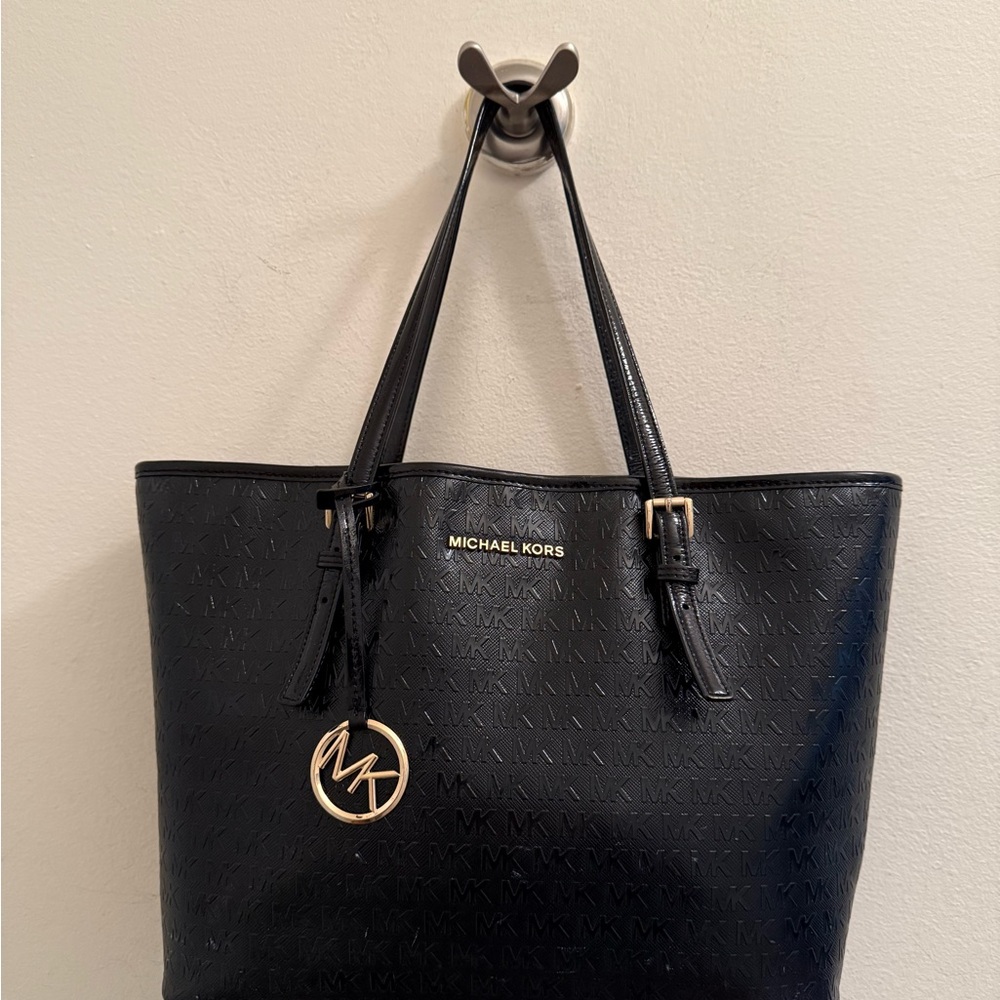 Michael Kors Black Patent Tote Bag